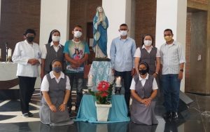 Membros da equipe que atuou na organização da Romaria Virtual de Nossa Senhora das Candeias em 2021