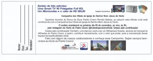 Horto do Padre Cícero lança sorteio em prol do pagamento dos Vitrais da Igreja do Senhor Bom Jesus